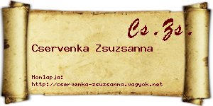 Cservenka Zsuzsanna névjegykártya