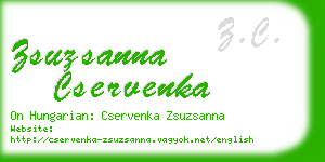 zsuzsanna cservenka business card